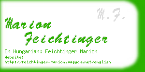 marion feichtinger business card